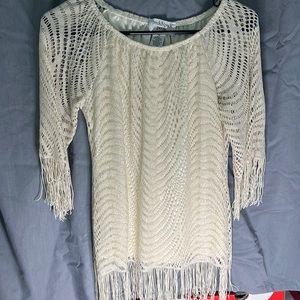 Metallic gold shimmer cream top